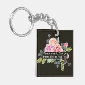 Aangepaste foto Art Name Monogram Quote Acrylic Re Sleutelhanger (Voorkant Links)