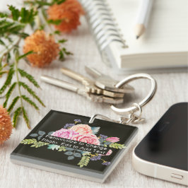 Aangepaste foto Art Name Monogram Quote Acrylic Re Sleutelhanger