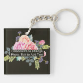 Aangepaste foto Art Name Monogram Quote Acrylic Re Sleutelhanger (Achterkant)