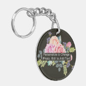 Aangepaste foto Art Name Monogram Quote Acryllic R Sleutelhanger (Voorkant Links)