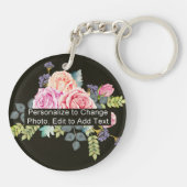 Aangepaste foto Art Name Monogram Quote Acryllic R Sleutelhanger (Achterkant)