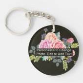 Aangepaste foto Art Name Monogram Quote Acryllic R Sleutelhanger (Voorkant)