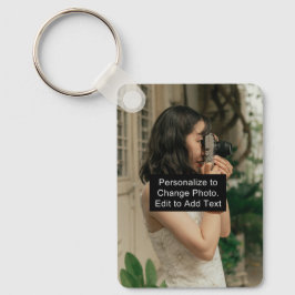 Aangepaste foto Art Name Monogram Quote Alum Rec S Sleutelhanger