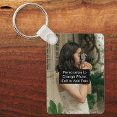 Aangepaste foto Art Name Monogram Quote Alum Rec S Sleutelhanger (Voorkant)