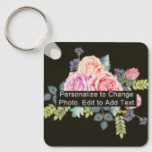 Aangepaste foto Art Name Monogram Quote Alum Squar Sleutelhanger (Voorkant)