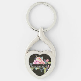 Aangepaste foto Art Name Monogram Quote Heart Shap Sleutelhanger