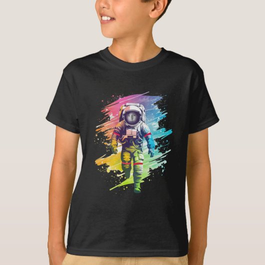 Aangepaste foto astronaut kunst t-shirt (Voorkant)