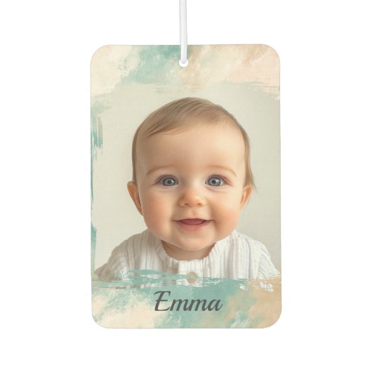 Aangepaste Foto Auto Luchtverfrisser – Waterverf O (Voorkant)