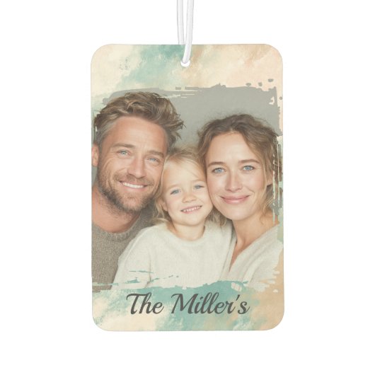 Aangepaste Foto Auto Luchtverfrisser – Waterverf O (Achterkant)