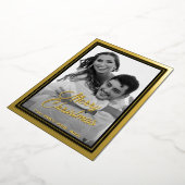 Aangepaste foto | Automatisch naar zwart en wit co Folie Feestdagenkaart (Gedraaid)