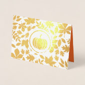 Aangepaste foto | Autumn Leaves Pumpkin Thanksgivi Folie Kaarten (Voorkant)