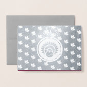 Aangepaste foto | Autumn Leaves, Turkey Thanksgivi Folie Kaarten (Voorkant met envelop)