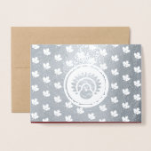 Aangepaste foto | Autumn Leaves, Turkey Thanksgivi Folie Kaarten (Voorkant met envelop)