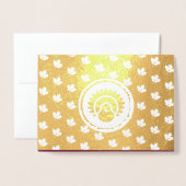 Aangepaste foto | Autumn Leaves, Turkey Thanksgivi Folie Kaarten (Voorkant met envelop)