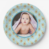 Aangepaste foto avocado patroon partij papieren bordje (Voorkant)