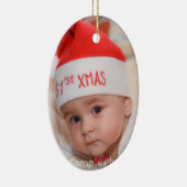 Aangepaste foto baby 1e kerst keramisch ornament (Rechts)