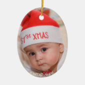 Aangepaste foto baby 1e kerst keramisch ornament (Voorkant)
