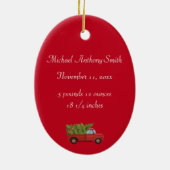 Aangepaste foto baby 1e kerst keramisch ornament (Achterkant)