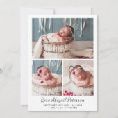 Aangepaste foto Baby Baby Girl Boy Birth Aankondiging (Achterkant)