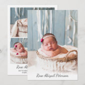 Aangepaste foto Baby Baby Girl Boy Birth Aankondiging (Voorkant / Achterkant)