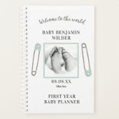 Aangepaste foto baby Blue First Year Planner (Voorkant)