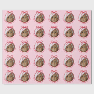 Aangepaste foto baby eerste kerst cadeaupapier
