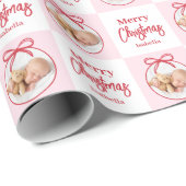 Aangepaste Foto Baby Eerste Kerst Cadeaupapier (Rol Hoek)