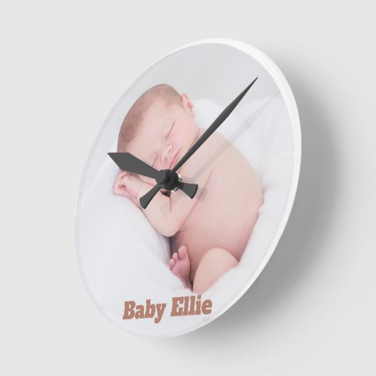 Aangepaste foto Baby Ellie Ronde Klok (Hoek)