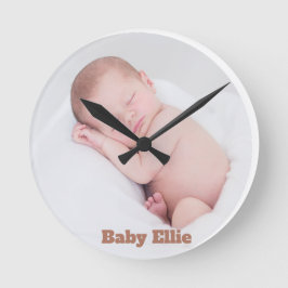 Aangepaste foto Baby Ellie Ronde Klok