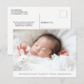 Aangepaste Foto Baby Geboorteaankondiging Briefkaart (Voorkant / Achterkant)