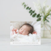 Aangepaste Foto Baby Geboorteaankondiging Briefkaart (Staand voorkant)