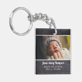 Aangepaste Foto baby geboortedatum en statistieken Sleutelhanger (Voorkant Links)
