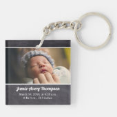 Aangepaste Foto baby geboortedatum en statistieken Sleutelhanger (Achterkant)