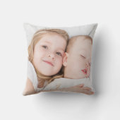 Aangepaste foto baby pasgeboren broer zuster kussen (Achterkant)