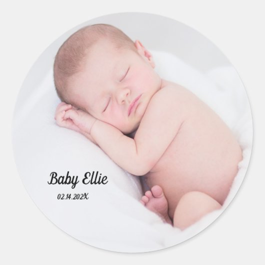 Aangepaste foto Baby Ronde Sticker (Voorkant)