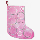 Aangepaste foto-Baby Roze Kleine Kerstsok (Voorkant)