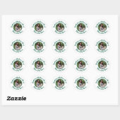 Aangepaste foto baby shower modern script bedankt ronde sticker (Vel)