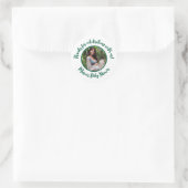 Aangepaste foto baby shower modern script bedankt ronde sticker (Tas)