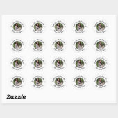Aangepaste foto Baby shower Modern Script Dank u Ronde Sticker (Vel)
