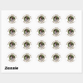 Aangepaste foto Baby shower Modern Script Dank u Ronde Sticker (Vel)