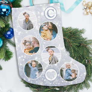 Aangepaste foto-Baby Silver Kleine Kerstsok