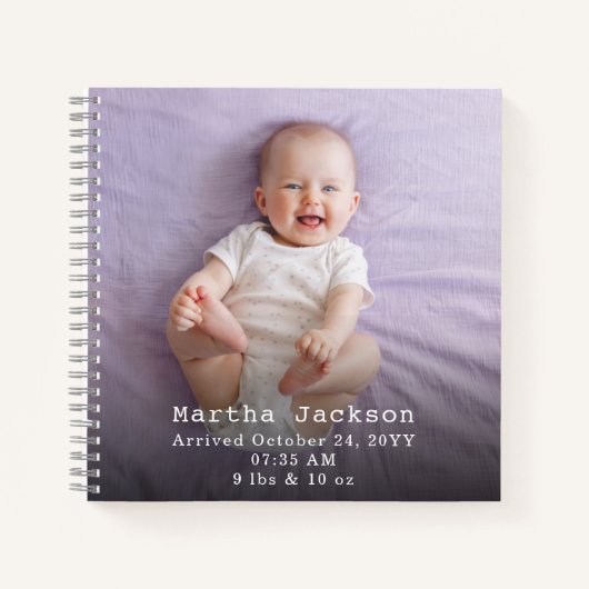 Aangepaste foto-Baby Sjabloon Aangepast Notitieboek (Voorkant)