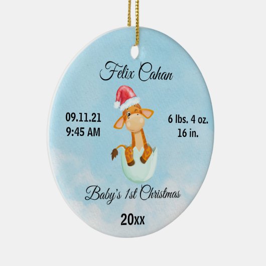 Aangepaste Foto Baby's Boy Eerste Kerstmis 2022 Keramisch Ornament (Rechts)
