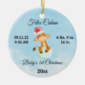 Aangepaste Foto Baby's Boy Eerste Kerstmis 2022 Keramisch Ornament (Voorkant)