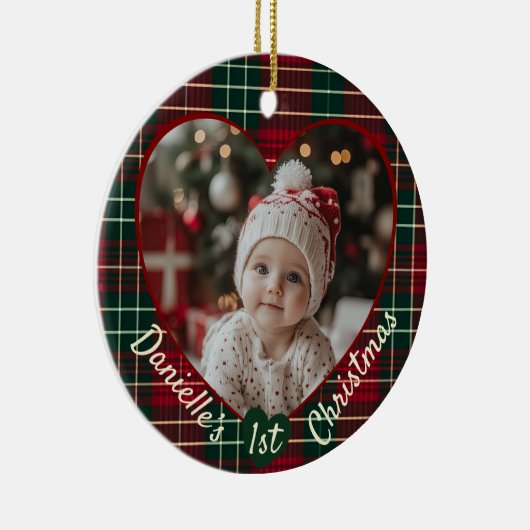 Aangepaste foto Baby's eerste Keramisch Ornament (Rechts)