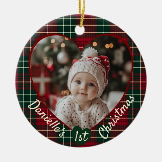 Aangepaste foto Baby's eerste Keramisch Ornament (Voorkant)