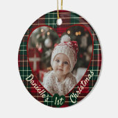 Aangepaste foto Baby's eerste Keramisch Ornament (Links)