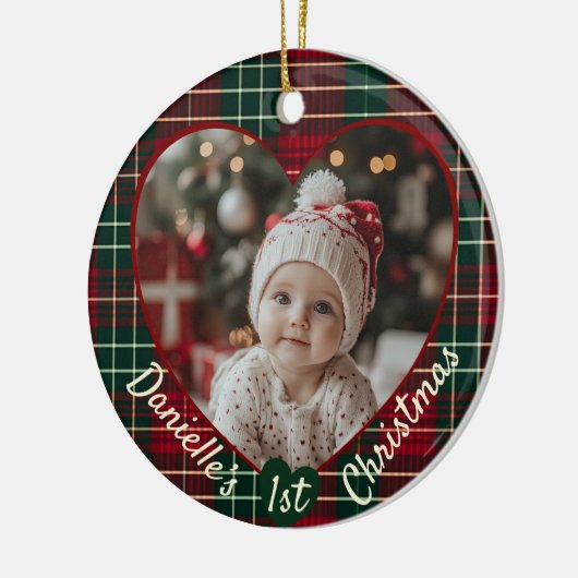 Aangepaste foto Baby's eerste Keramisch Ornament (Links)