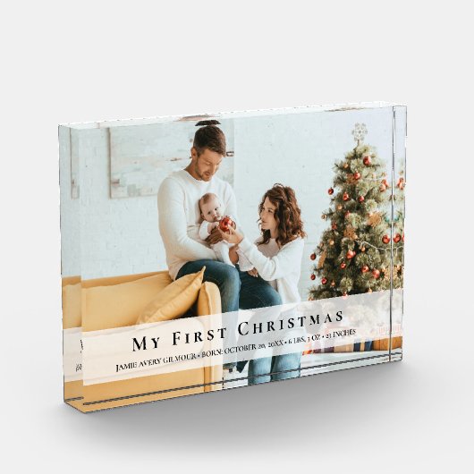 Aangepaste Foto Baby's Eerste Kerstgeboorte Stats (Links)