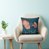 Aangepaste foto babysnaam sjabloon aandenken   kussen (Stoel)
